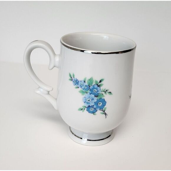 8Pcs set of Royalton Translucent Porcelain Blue Floral Design Cluster Pansies - Picture 3 of 9